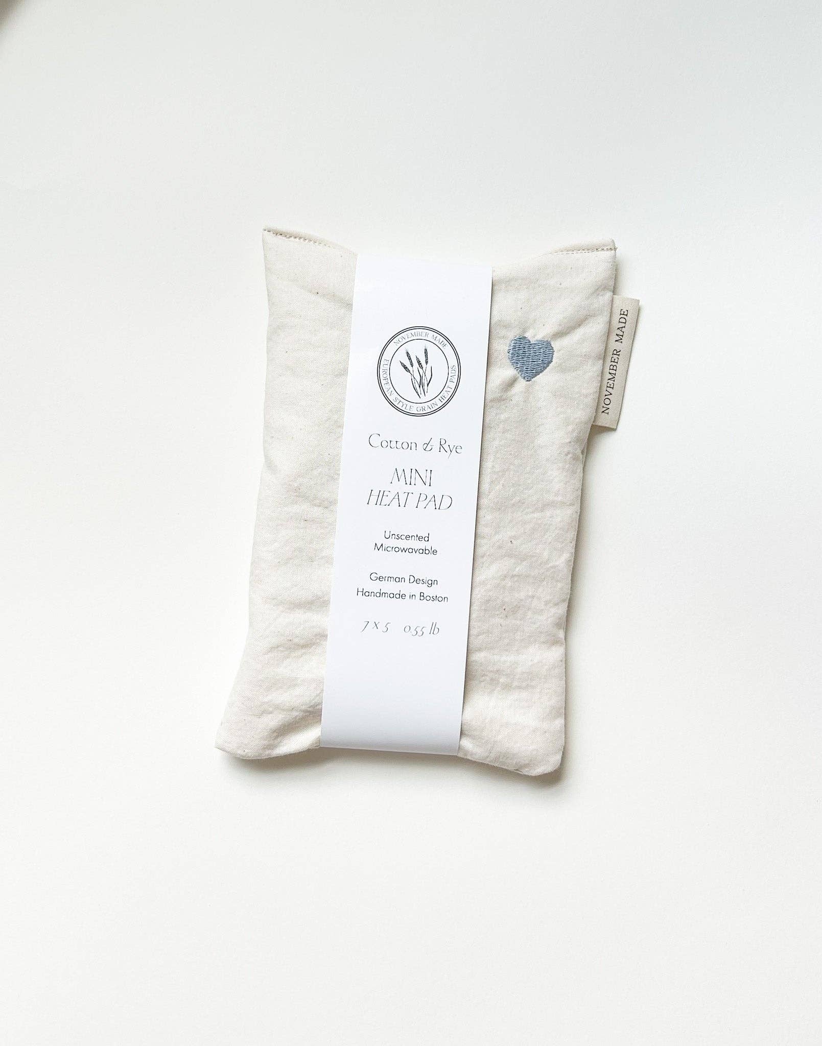 November Made - Wholesale Heating Pad - Neutral Mini Heart Heat Pad - Embroidered1