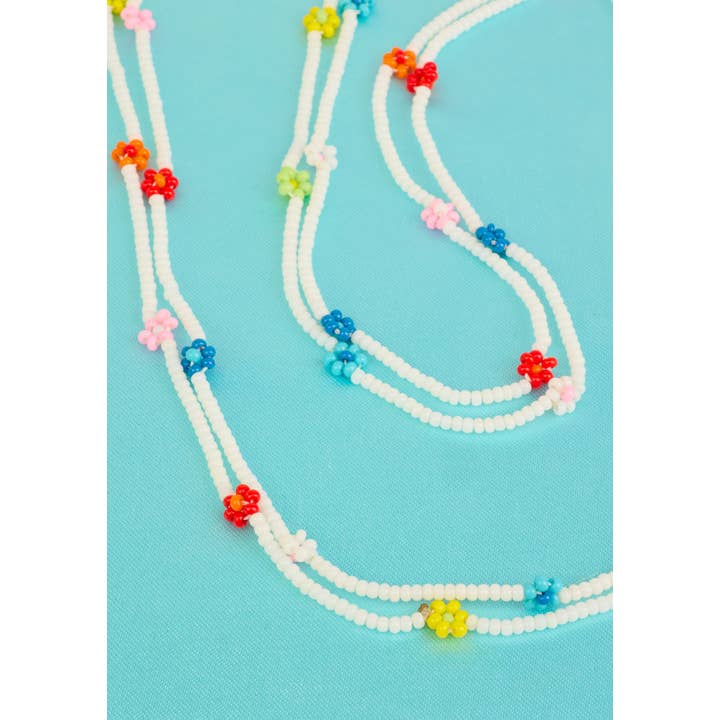 Namaste ā wholesale Beaded/pearl necklace ā Flower Seed Bead Layered Necklace