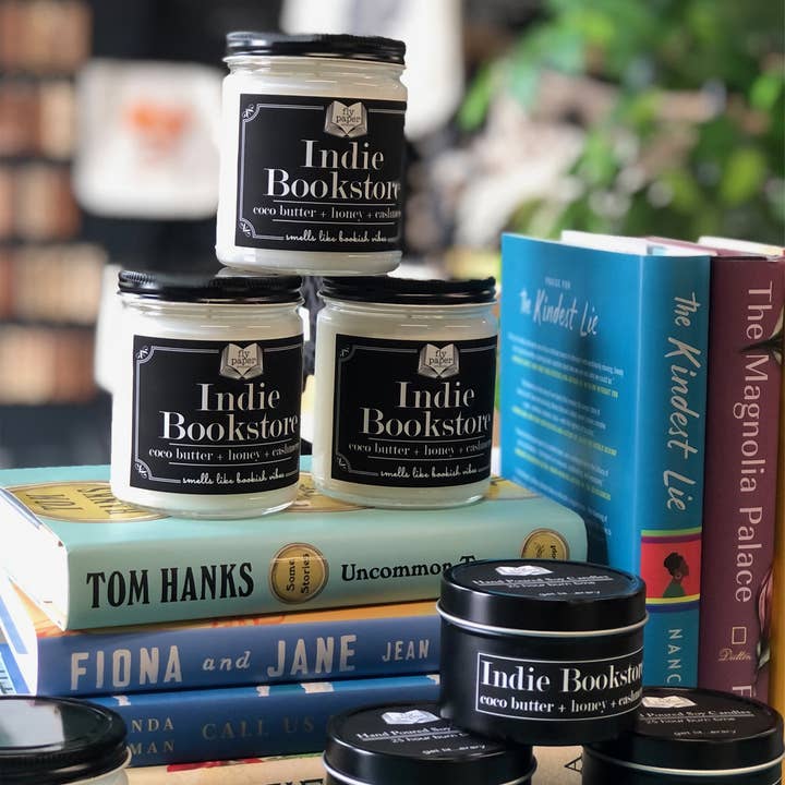 Fly Paper Products - Wholesale Jar/Filled Candle - Indie Bookstore 9oz Candle Coco Butter + Honey + Cashmere4