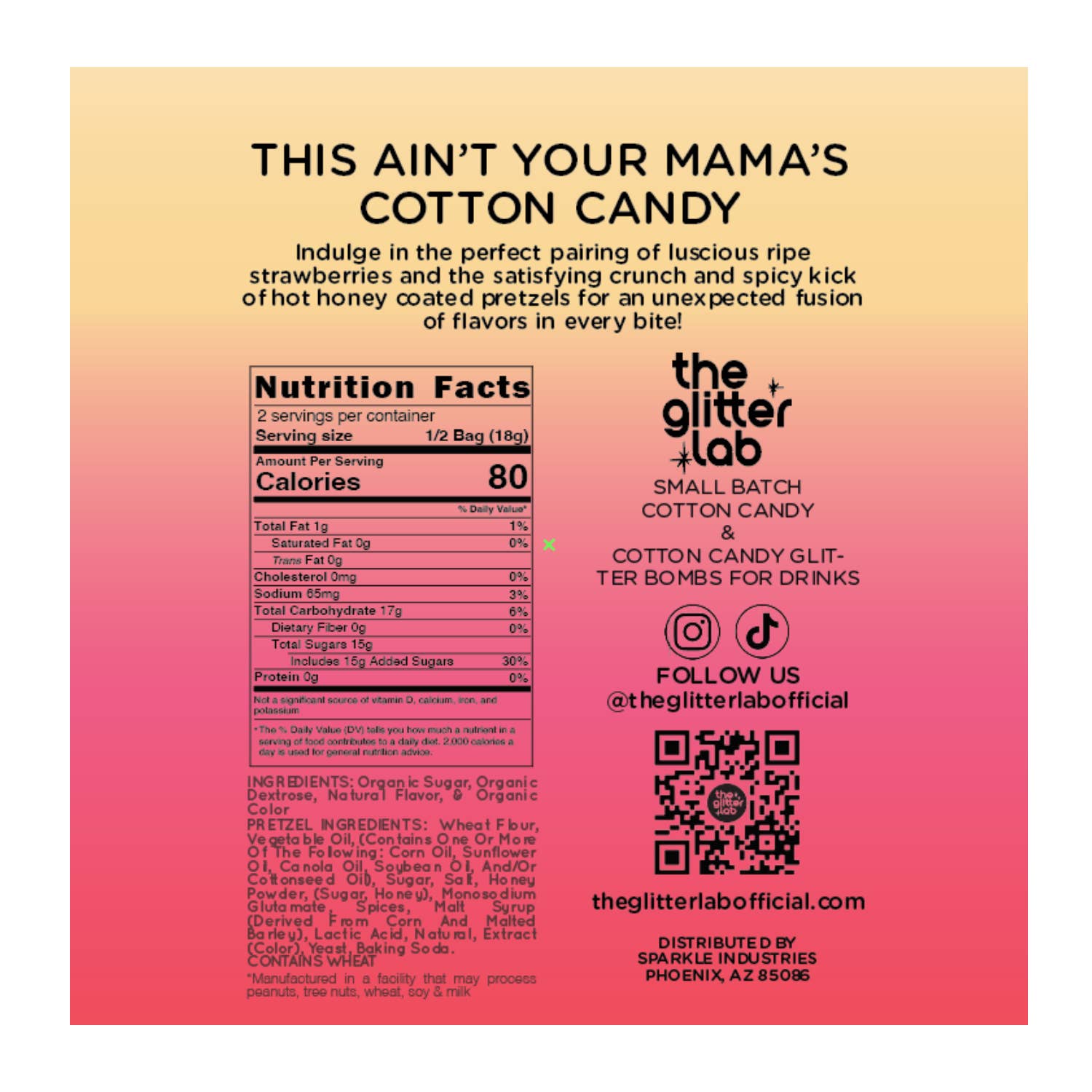The Glitter Lab - Wholesale Cotton Candy - Strawberry Hot Honey Crunch Gourmet Cotton Candy - Spicy!2