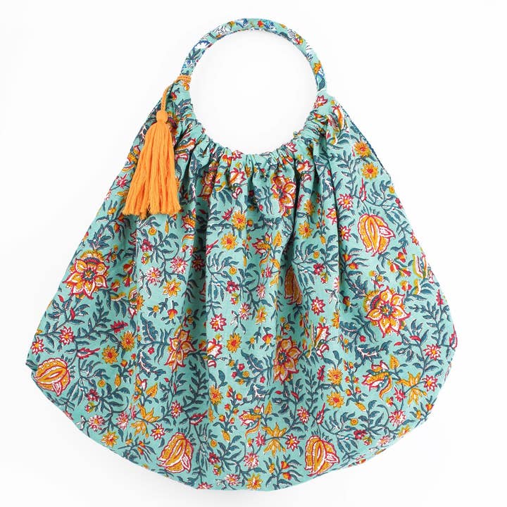 My Doris - Wholesale Shoulder Bag - Women's - BLUE AND TURQUOISE REVERSIBLE BAG