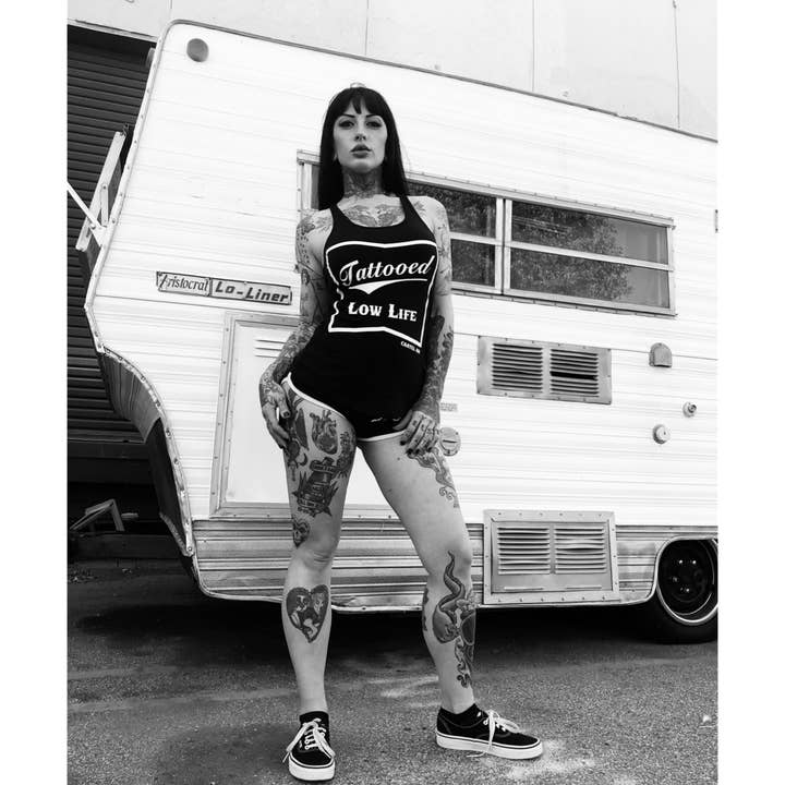 Tattooed Low Life Women's Racer Back Tank for wholesale by Cartel Ink