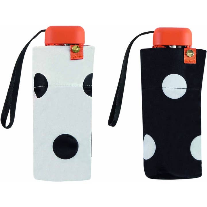 Mkr International - Wholesale Umbrella - Women's - Mini Flat Manual Polka Dot Umbrella with Hanging Bag UV503