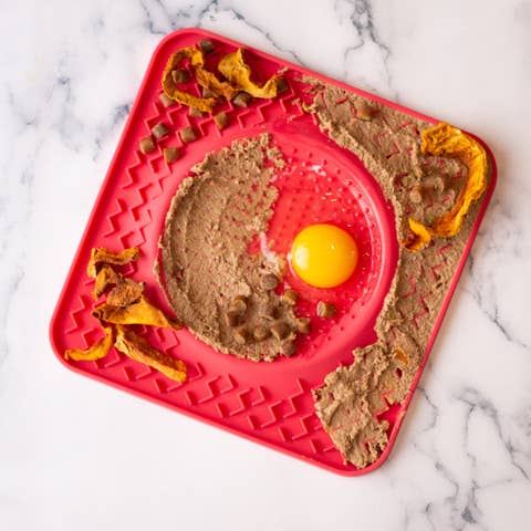 Pet Palette Distribution - Wholesale Pet Food Mat - Dog - Messy Mutts Silicone Therapeutic Lick Bowl Mat Watermelon