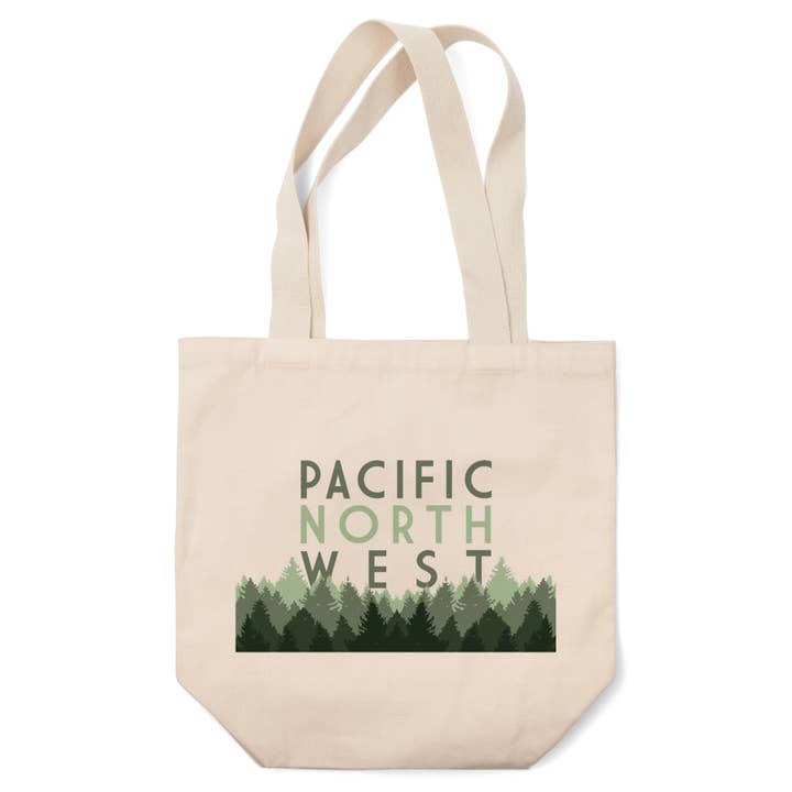 ORGANIC TOTE BAGS Pacific Northwest Pine Trees for wholesale by Lantern Press