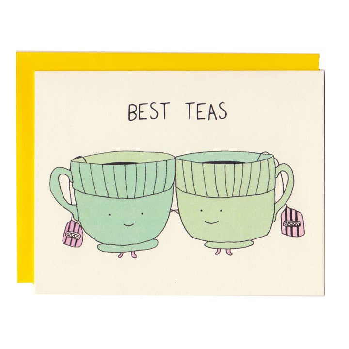Best Teas Friends Greeting Card for wholesale by I Must Draw