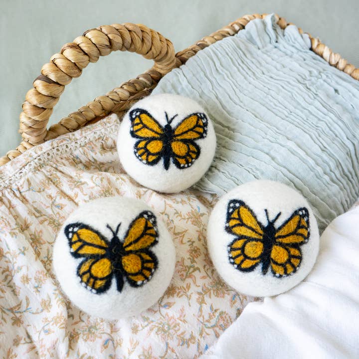 Friendsheep - Wholesale Dryer Balls - Monarch Butterfly Eco Wool Dryer Balls