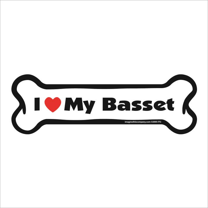 I Love My Basset - Íman Carro Osso por atacado de Imagine This Company