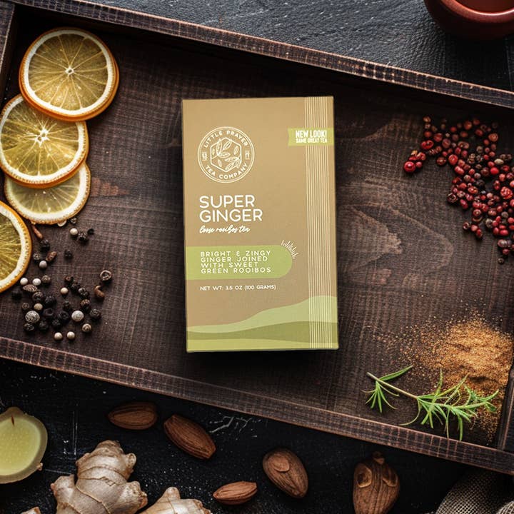 Little Prayer Tea Company - Wholesale Loose Tea - Loose Leaf Ginger Tea - Green Rooibos - Tea - Super Ginger