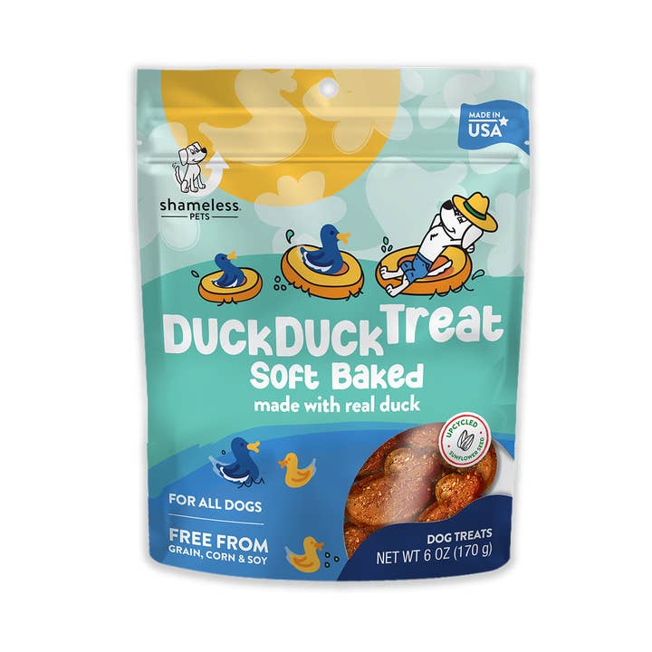 Duck Duck Treat Soft Baked Dog Treats for wholesale by Shameless Pets