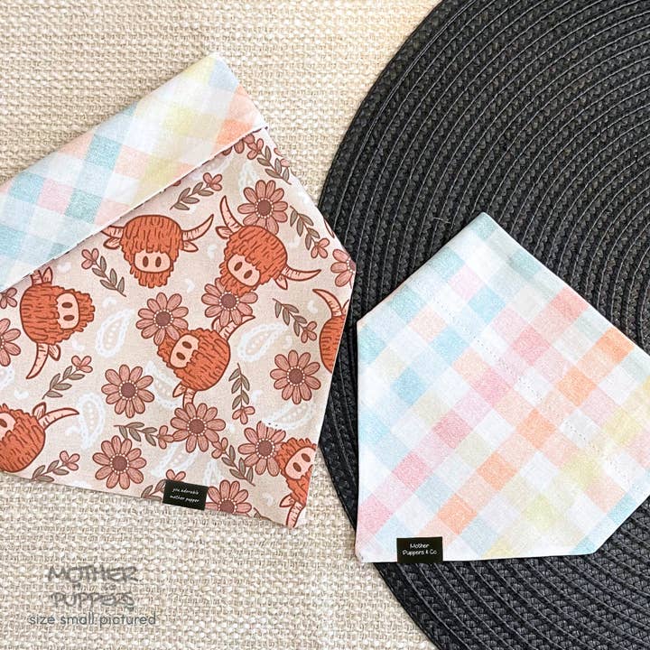 Highland Cowgirl Bandana for wholesale by Mother Puppers Co.