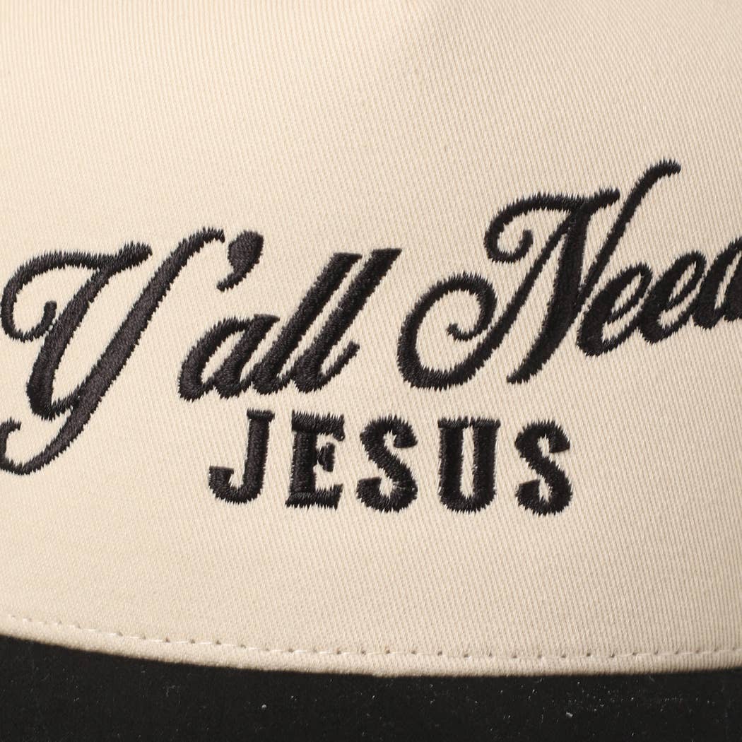 Fashion City - Wholesale Trucker Hat - Unisex - Y'all Need Jesus Lettering Embroidered Trucker Hat1