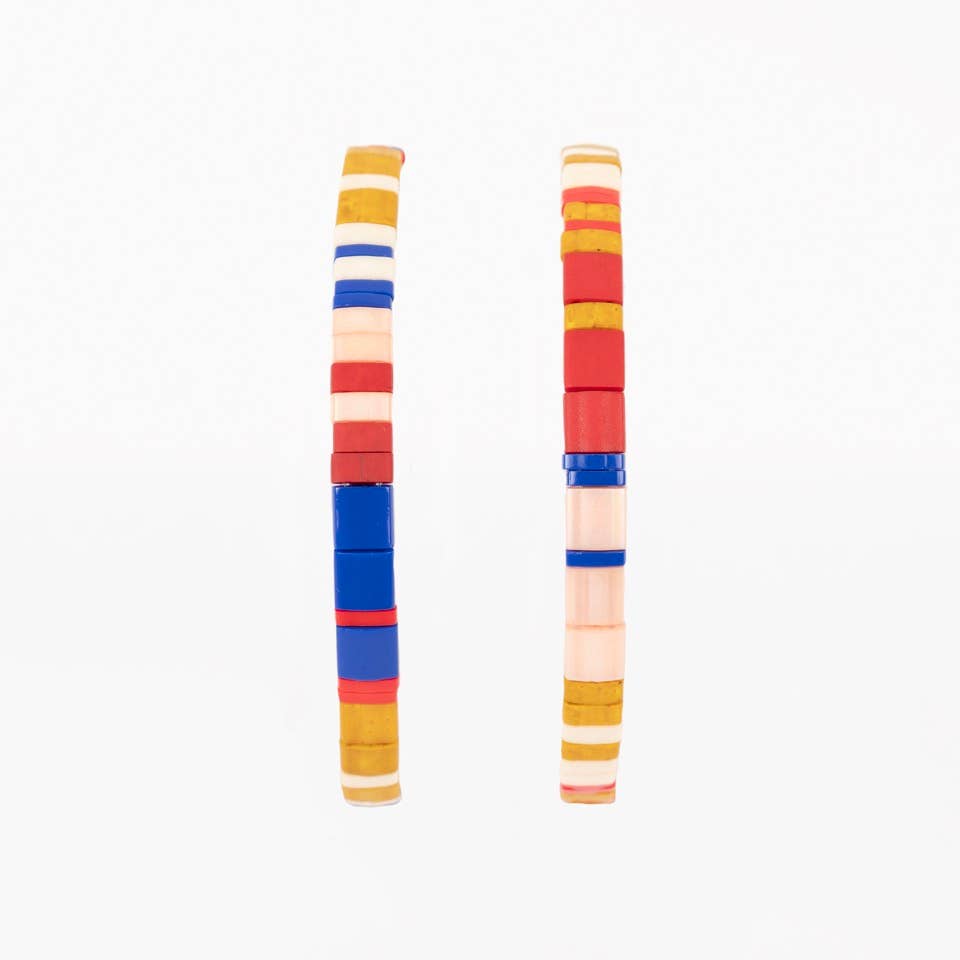 Altiplano - Wholesale Beaded Bracelet - Handmade Tila Bead Stretch Bracelet - PAIR4