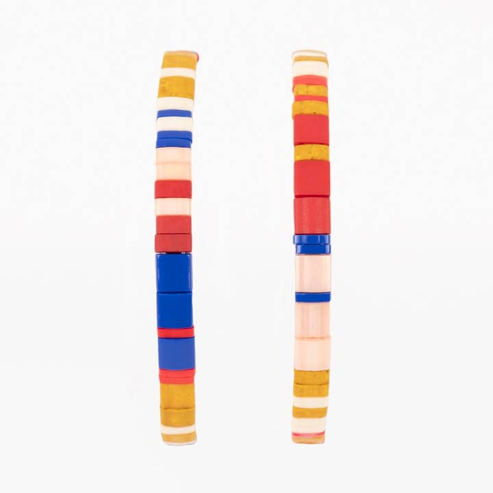 Altiplano - Wholesale Beaded Bracelet - Handmade Tila Bead Stretch Bracelet - PAIR7