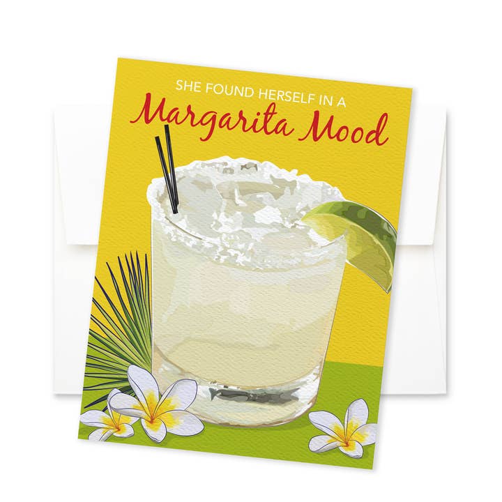 Cartão de saudação de receita de coquetel | Margarita Mood por atacado de The Red Barn Press