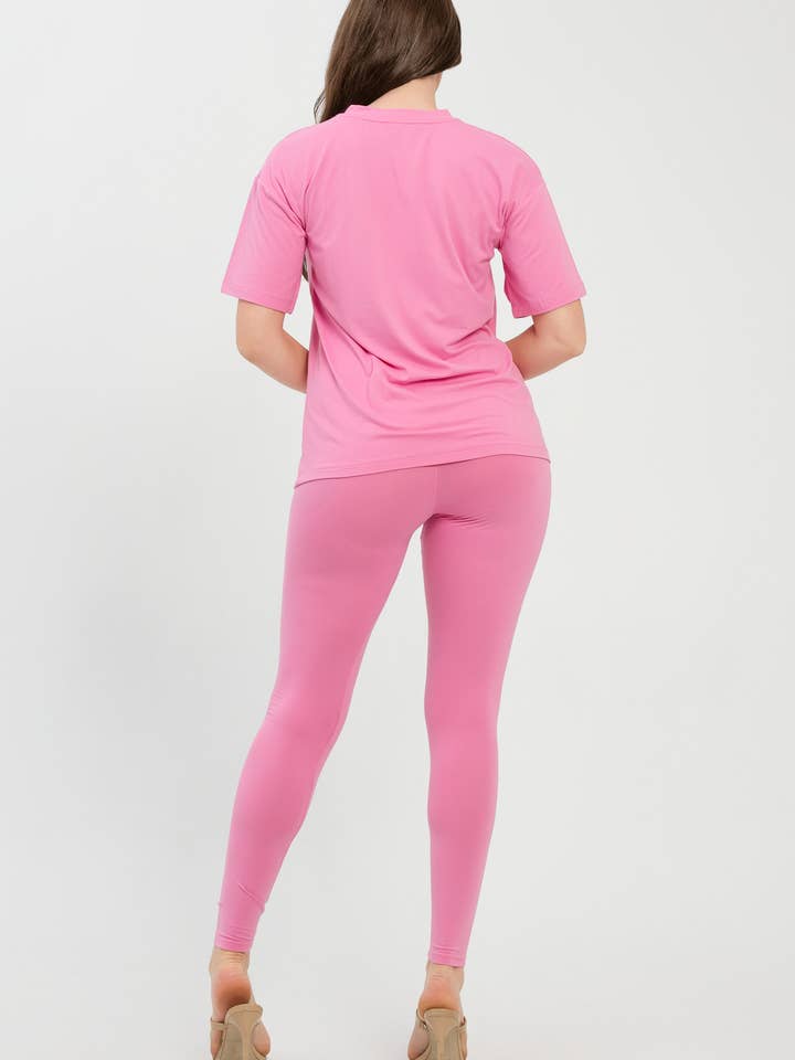 Julia by LoveJ - Wholesale Top & Pant Set (NOT Loungewear) - Women's - Brushed Dty Round Neck Top Leggings Set 12