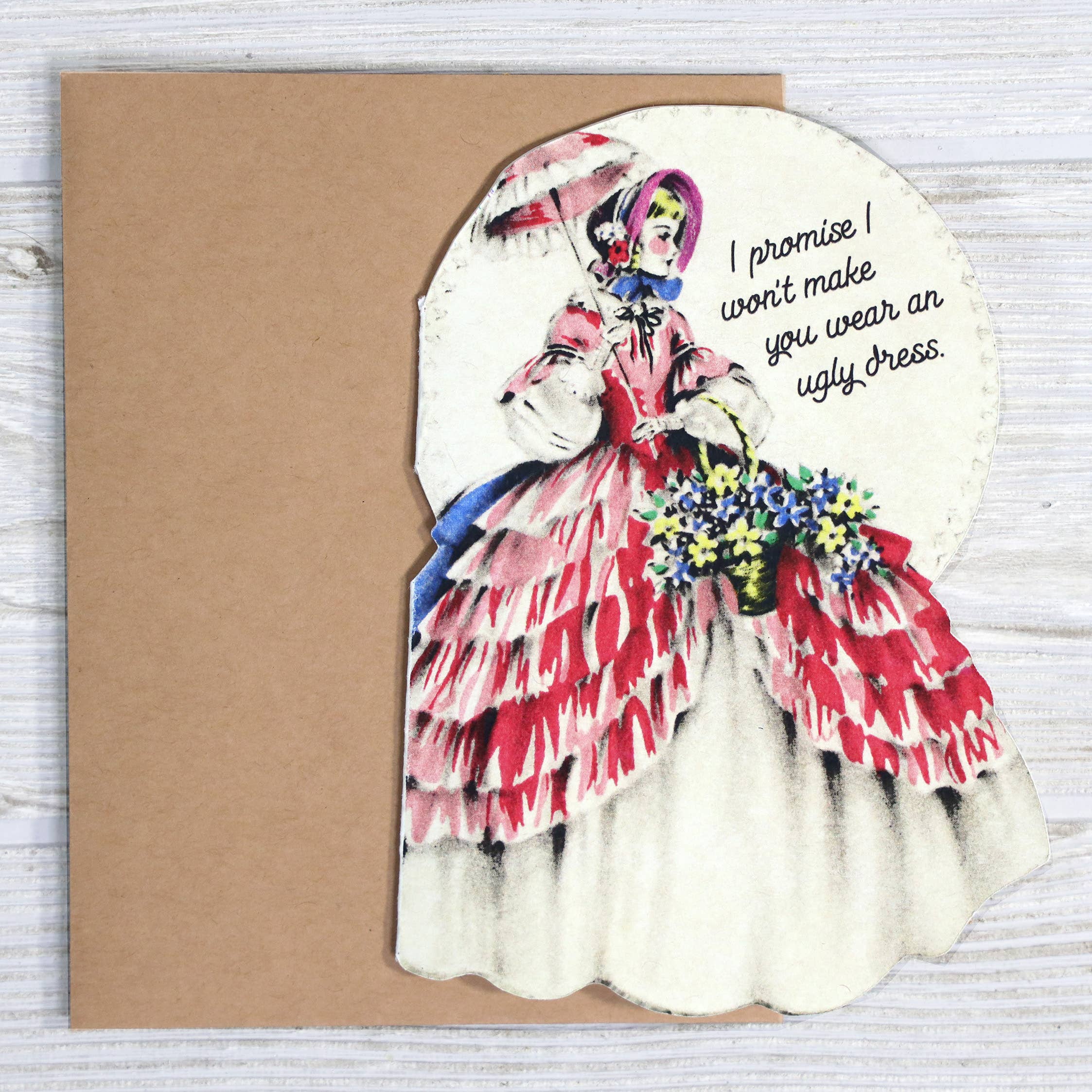 Bad Betty Greeting Co. - Wholesale Wedding Card - Funny Bridesmaid Proposal Card - No Ugly Dress Promise1