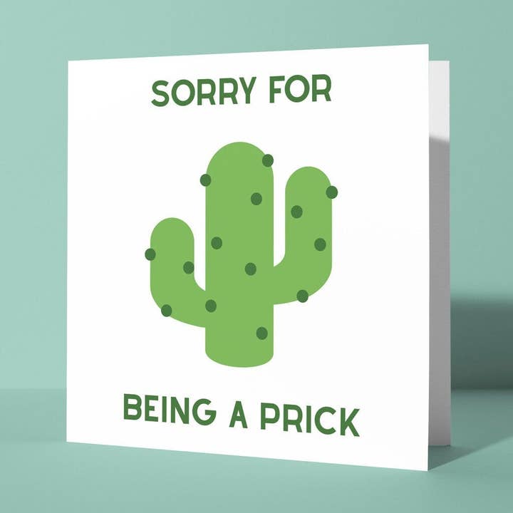 Sorry For Being A Prick - Sorry Card for wholesale by Peacock Printing