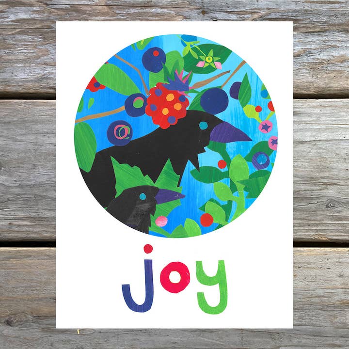 Joy Holiday Note Card for wholesale by Natasha Zahn Studio
