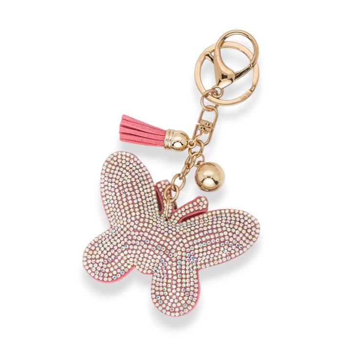 Pink Butterfly Iconic Key Chain for wholesale by LA Jewelry Plaza