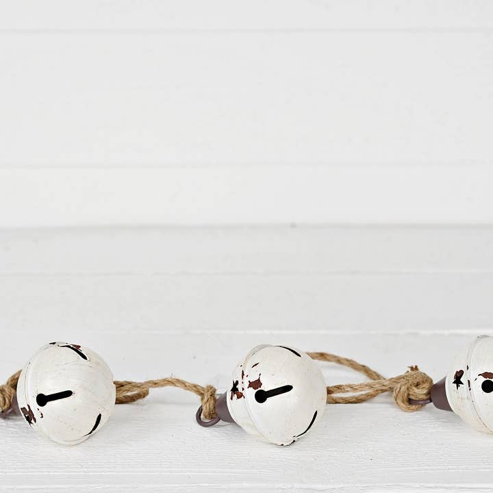 Impressive Enterprises, Inc. - Wholesale Ornament Set - M9980- 3ftL Bell Jute String x3-cream- 3.25"x3.25"x4.25"1
