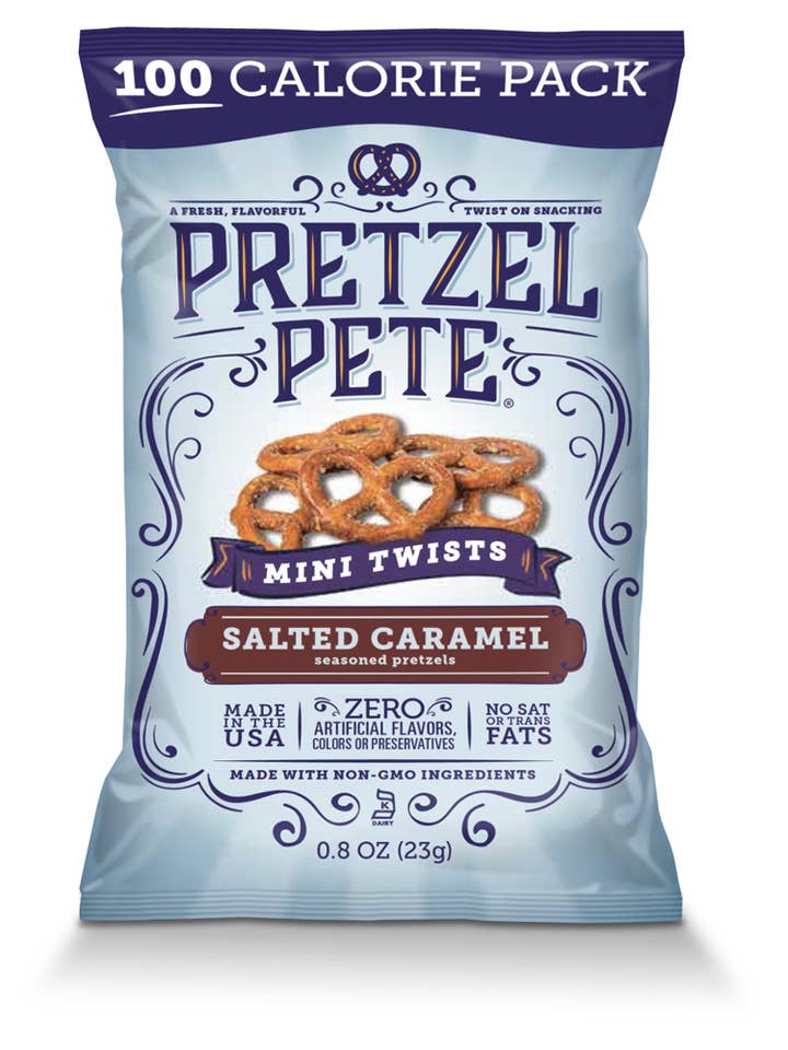 Salted Caramel Mini Twists 100 Calorie for wholesale by Pretzel Pete