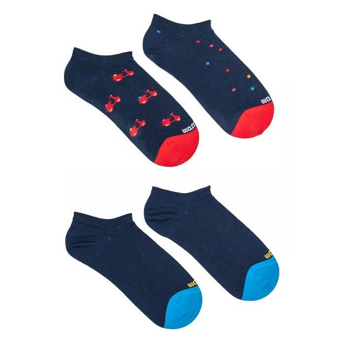 Calcetines escotados de algodón peinado - Pack de dos Vespa para venta al por mayor de WAMS Socks