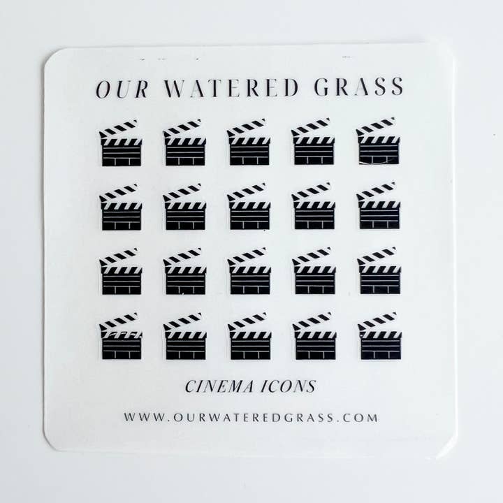 Mini Cinema Icon Sticker Sheet | Planner Sticker for wholesale by Our Watered Grass