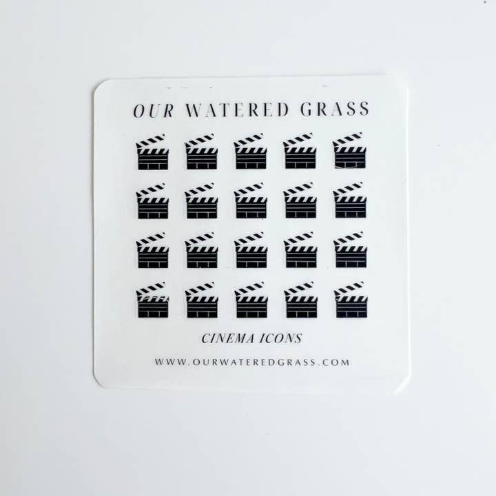 Mini Cinema Icon Sticker Sheet | Planner Sticker for wholesale by Our Watered Grass