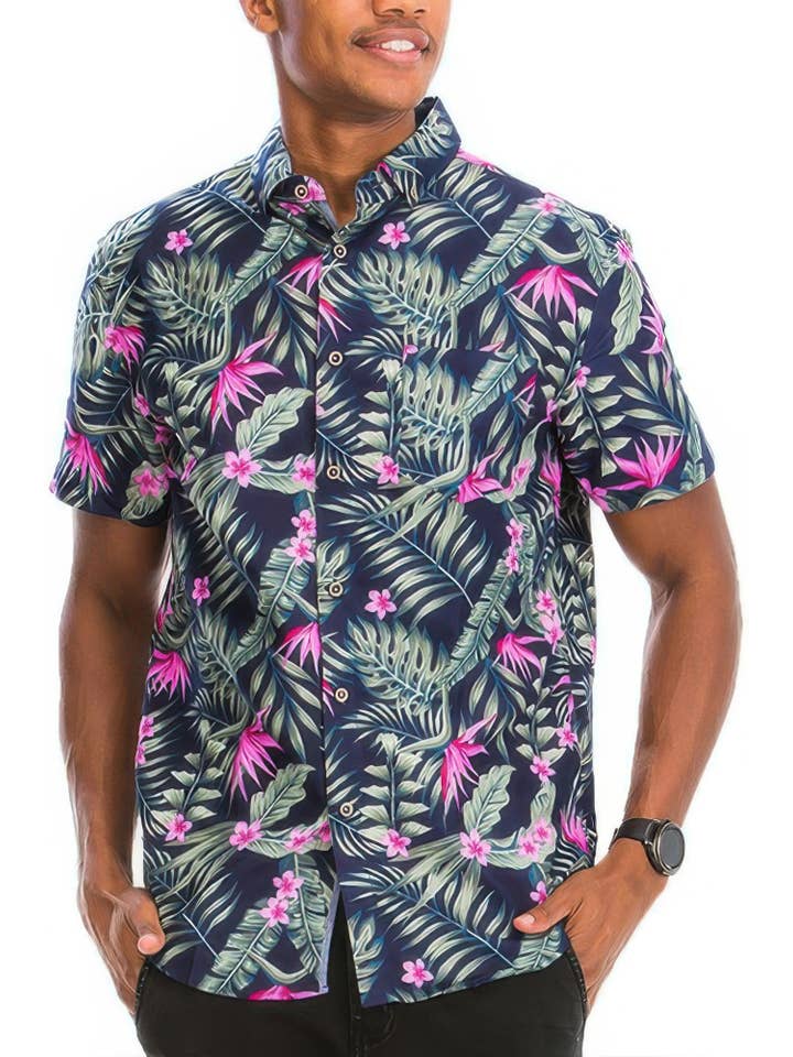 CC Wholesale Clothing - Wholesale Button Down Shirt - Men's - Hawaiian Print Button Down Shirt2
