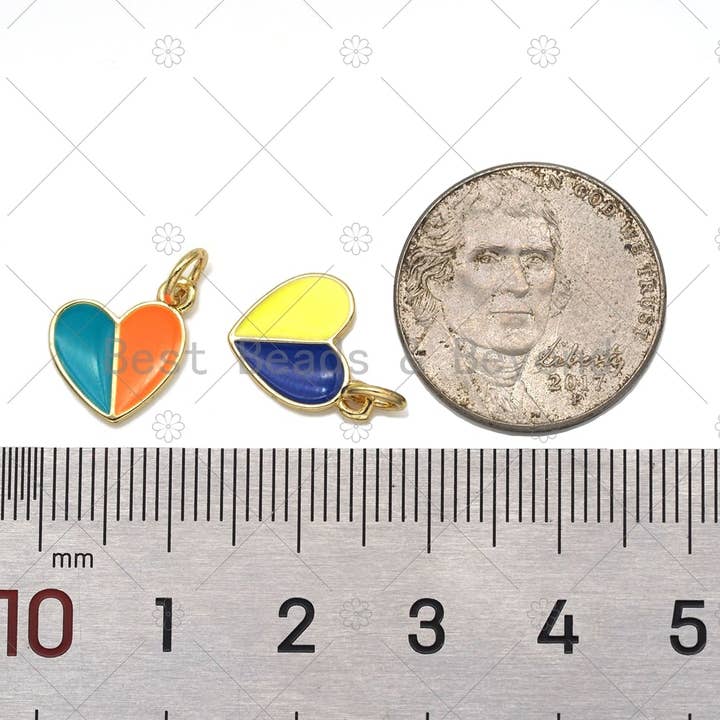 BestBeads&Beyond – wholesale Individuell berlock/hänge – Emalj Hjärta Charm, Sku #JD182