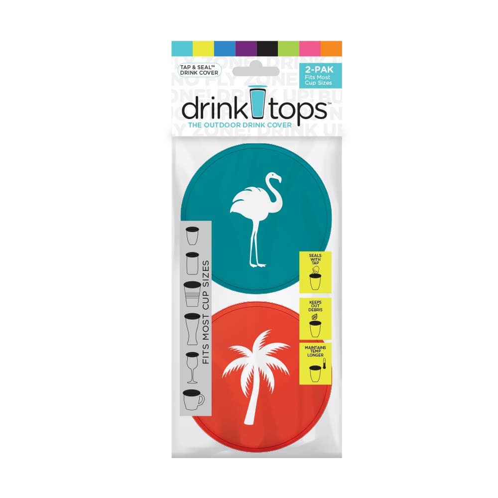 Drink Tops™ - Wholesale Drink Lids - TAP & SEAL Drink Covers - Hanger 2/PK4