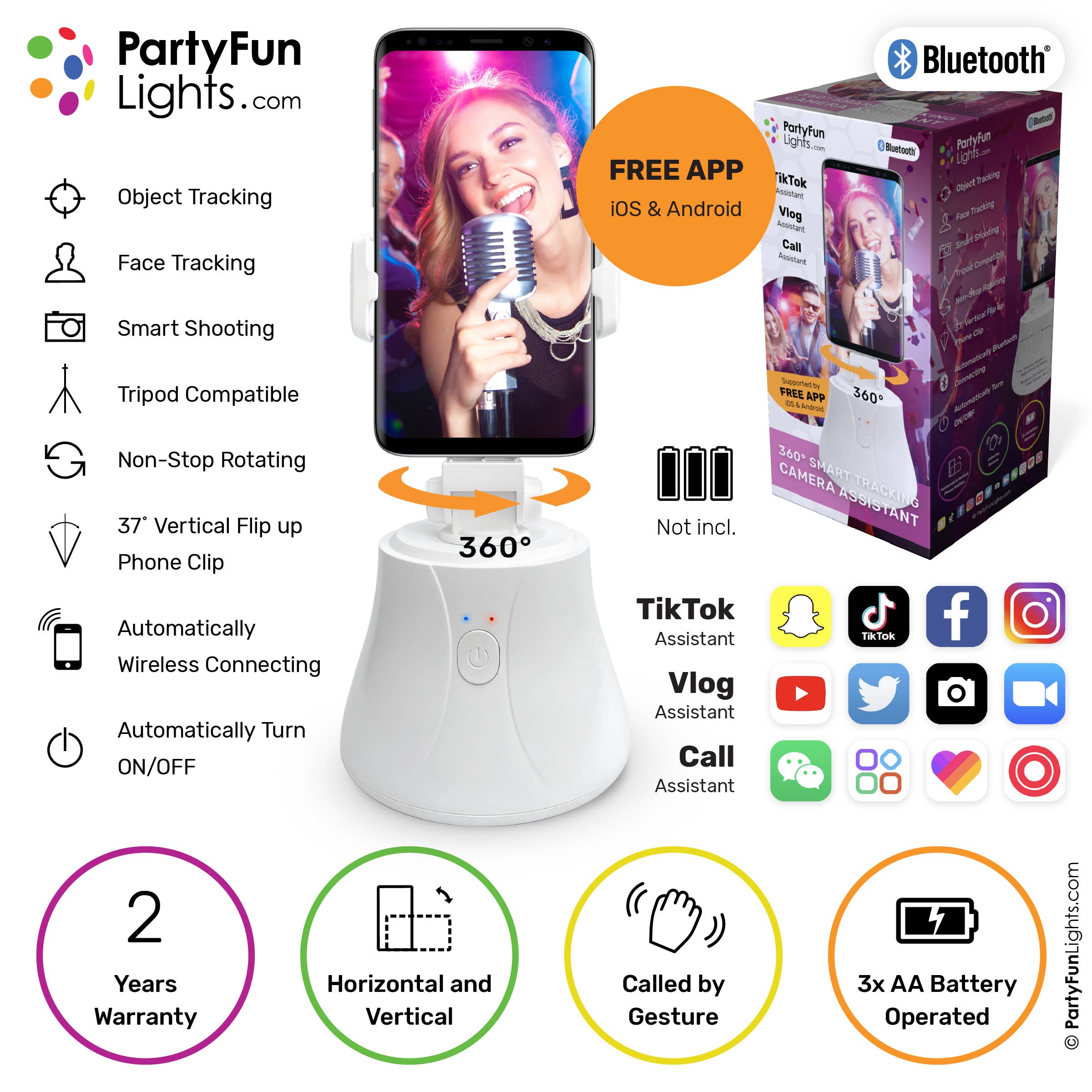 PartyFunLights Smartphone-Halterung mit Gimbal-Bluetooth-Funktion, 36 im  Großhandel für deinen Shop – Faire Deutschland