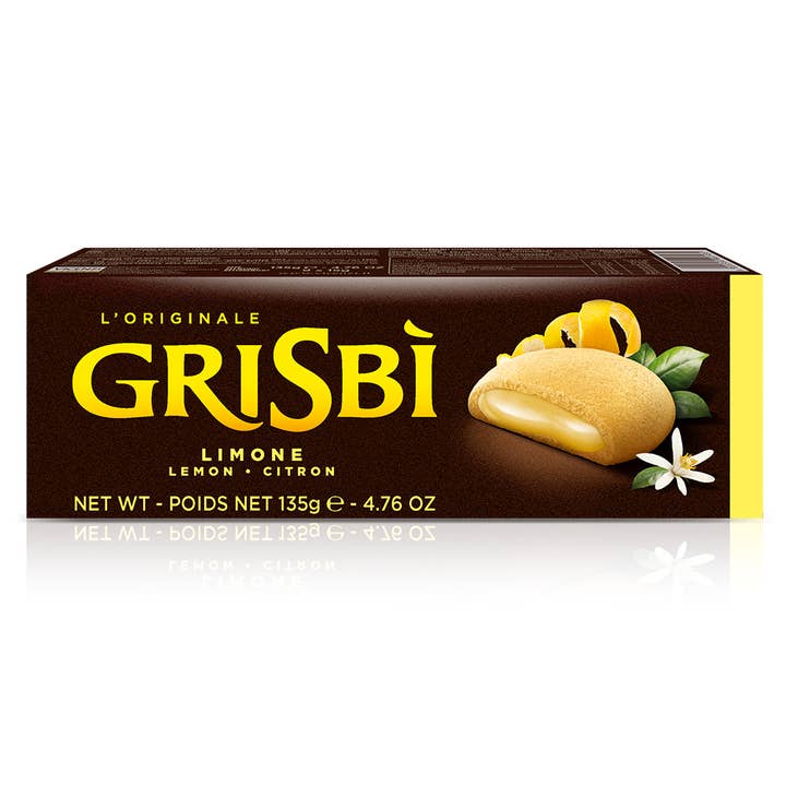Grisbi Lemon, Biscuits Filled With Lemon Cream, 135g for wholesale by Vicenzi USA Inc.