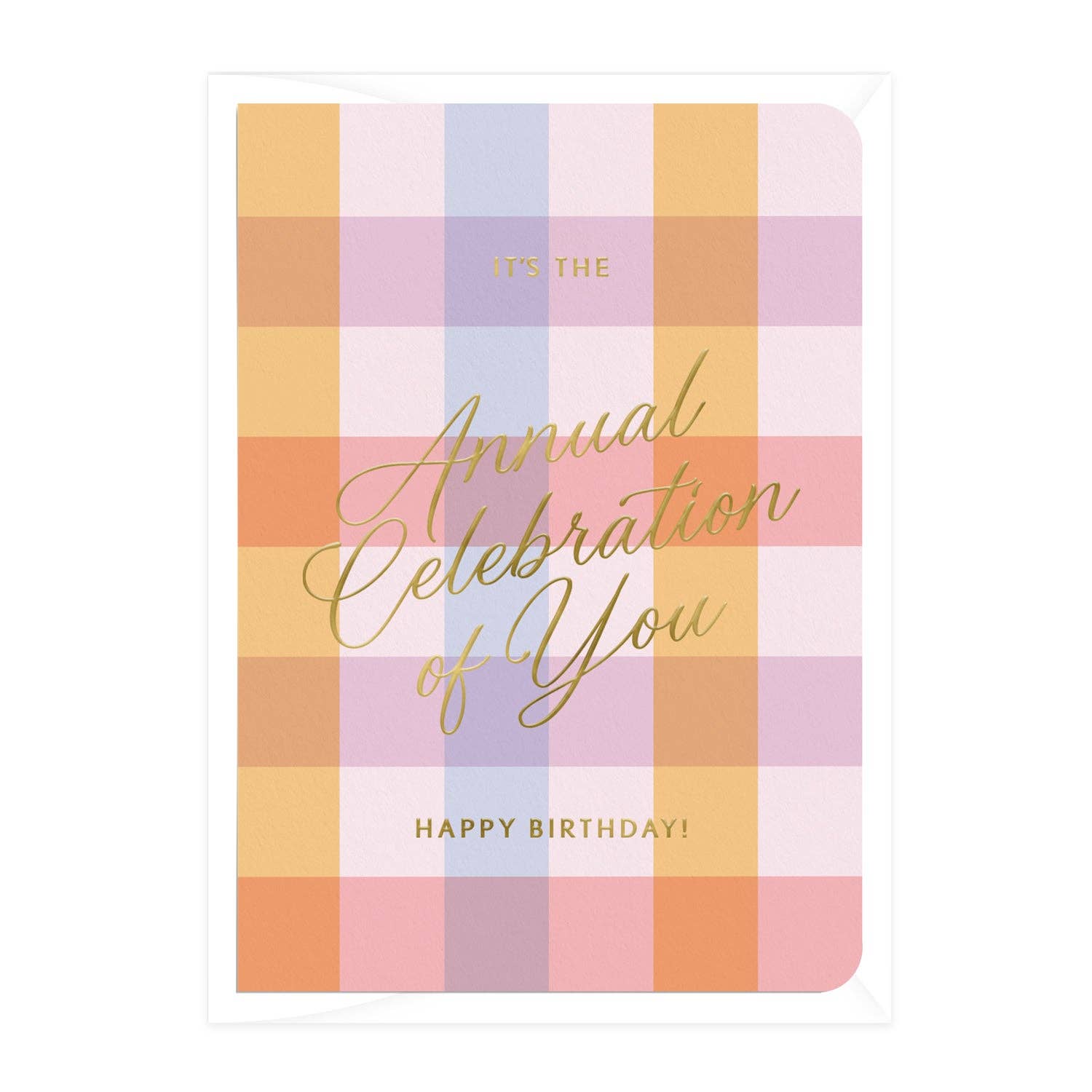 Daymaker Stationery - Wholesale Birthday card - 'Annual Celebration of You' Warm Gingham Birthday Card1
