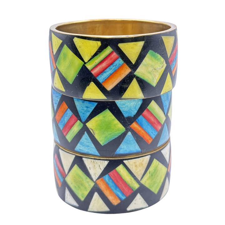 Brass Metal Bangle Wide Hammered Gold-Toned Statement for wholesale by Treasure Jewelry