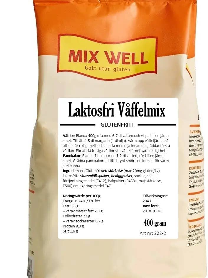 222-2 Lactose Free Gluten Free Waffle Mix for wholesale by MixWell