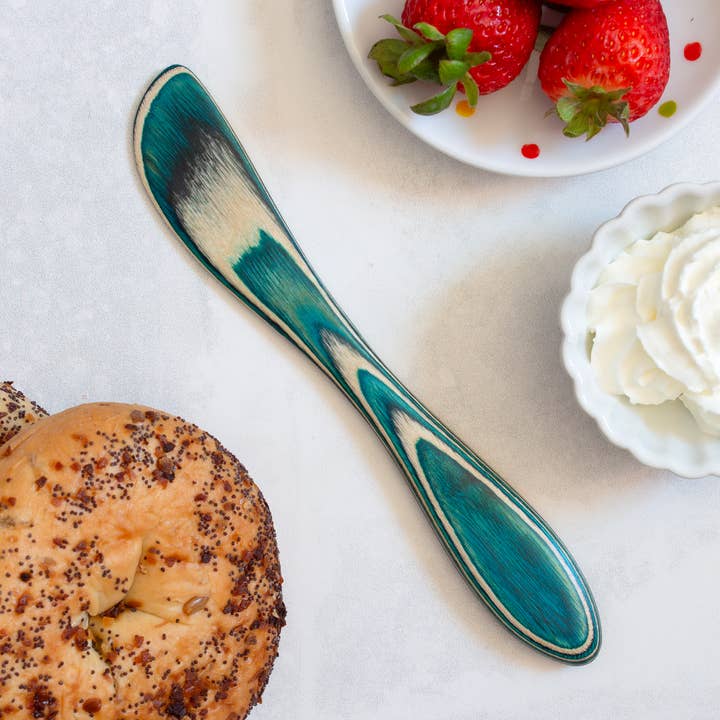 Totally Bamboo - Wholesale Cheese Spreader - Baltique® Mykonos Colorful Wooden Cheese Spreader Knife, 8"2