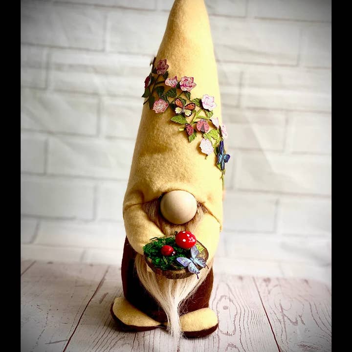 Forever Gnomes UK Store - Venta al por mayor Figura decorativa - Gnomo nórdico artesanal del bosque con seta