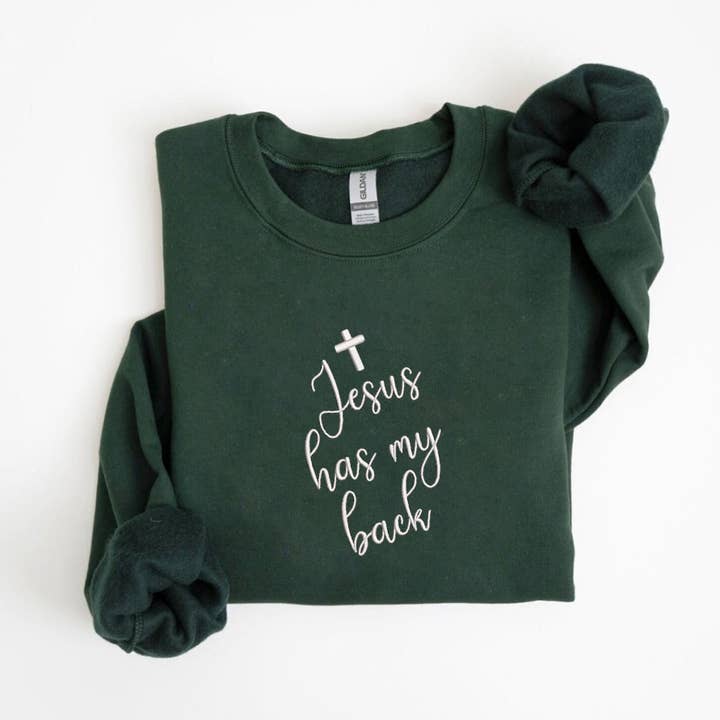 One Nine - Vente Sweat-shirt – femme - Chandail brodé Jesus Has My Back1