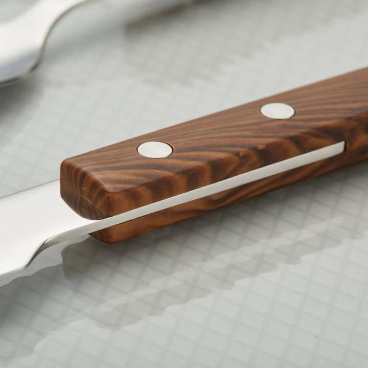 ANNOVA - Wholesale Flatware Set - ANNOVA Walnut Wood Silverware Set 20 Pieces Retro9