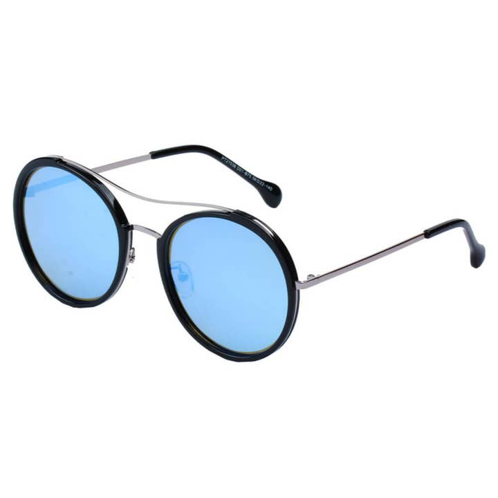 Cramilo Eyewear - Wholesale Sunglasses - Women's - Classic Round Polarized Circle Brow-Bar Fashion Sunglasses