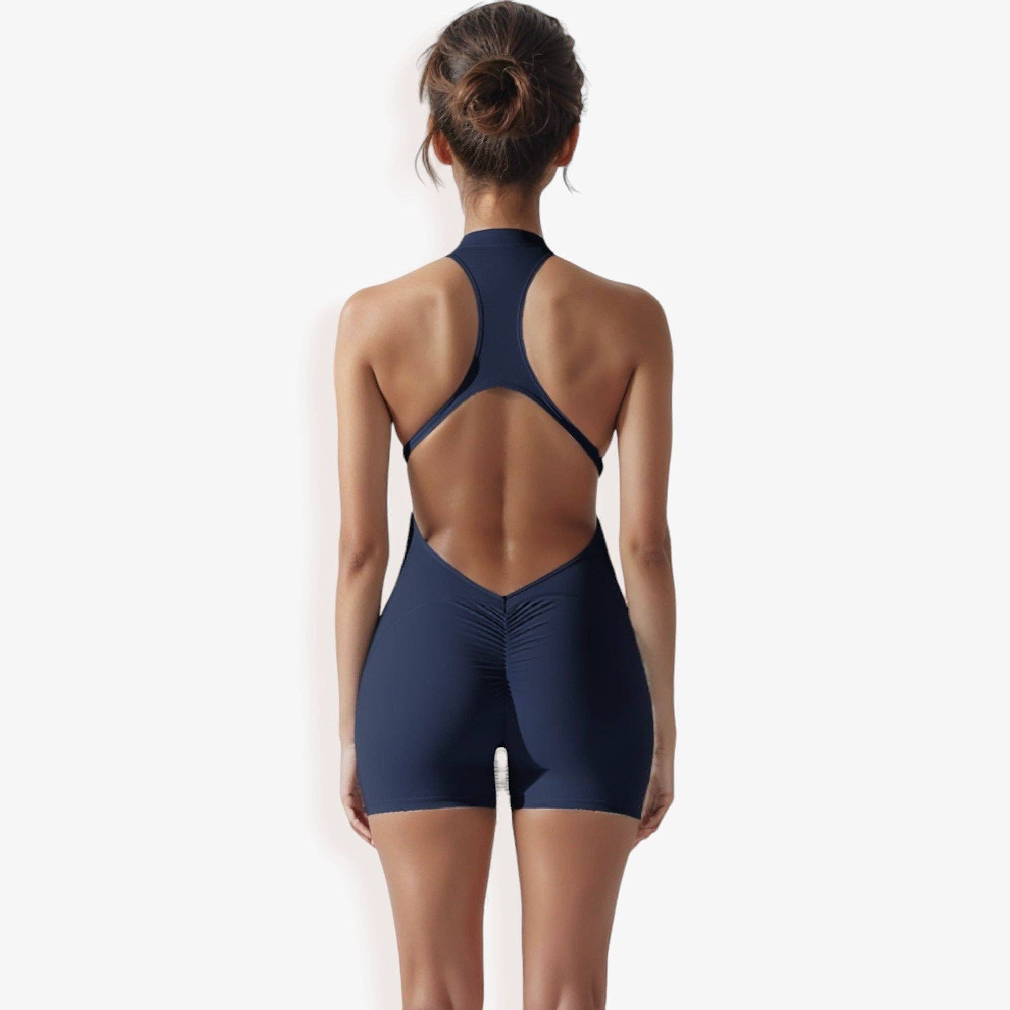 Active by Anna-Kaci – wholesale Bodysuit – Women’s – Sleeveless High Neck Zip Front Bodysuit1