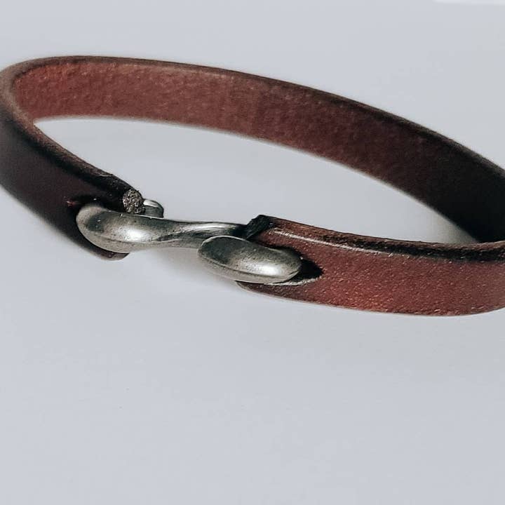 Leather Bracelet, Unisex S Hook Clasp for wholesale by The Rustic Boho Chic