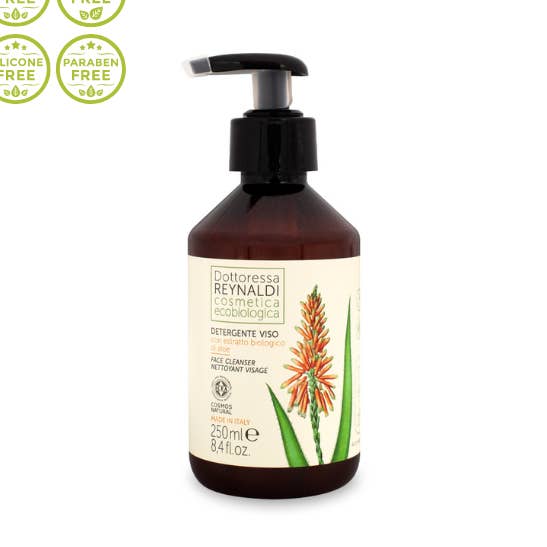 Detergente Viso con Estratto Biologico di Aloe - 250 ml per la vendita all'ingrosso da parte di Dottoressa Reynaldi