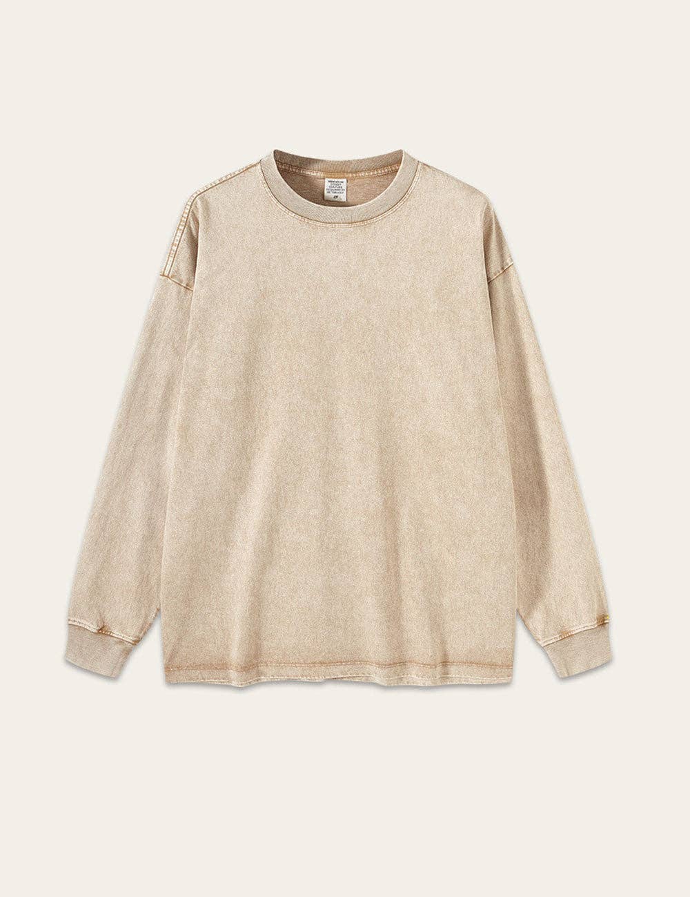 Dipped Shop - Wholesale T-Shirt - Women's - Vintage Washed Crew Neck Long Sleeve T-shirt DP25E5699