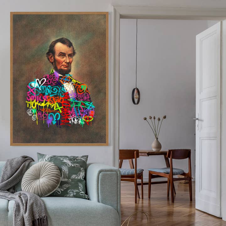 Ink & Drop - Vendita all'ingrosso Stampa artistica - Giacca Abraham Lincoln Graffiti stampata2