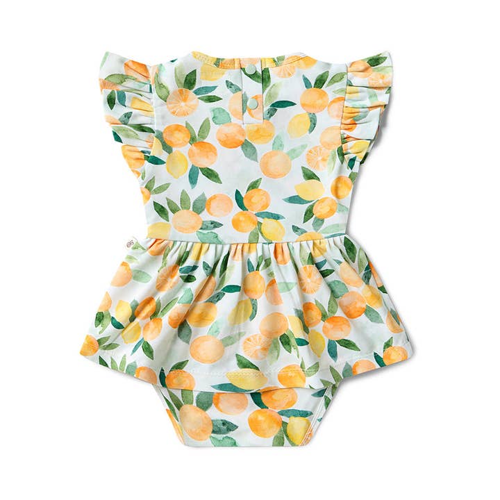Snuggle Hunny - Wholesale Dress – Kids - Citrus Squeeze Short Sleeve Organic Dress7