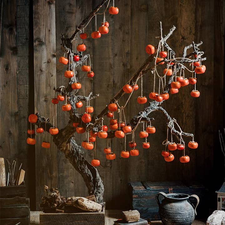 Rustic Reach - Wholesale Artificial Plant - Artificial Persimmon Fruit String Decor 33.8" Long8