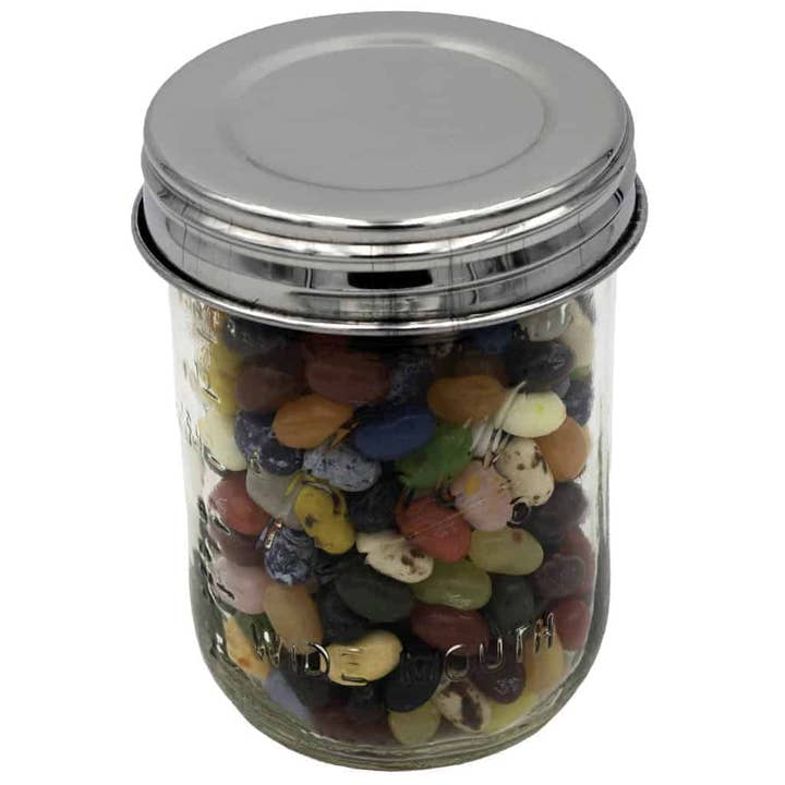 Mason Jar Lifestyle - Vente Boîtes de conservation - Couvercles de rangement en acier inoxydable poli de reproduction vintage pour bocaux Mason, lot de 51